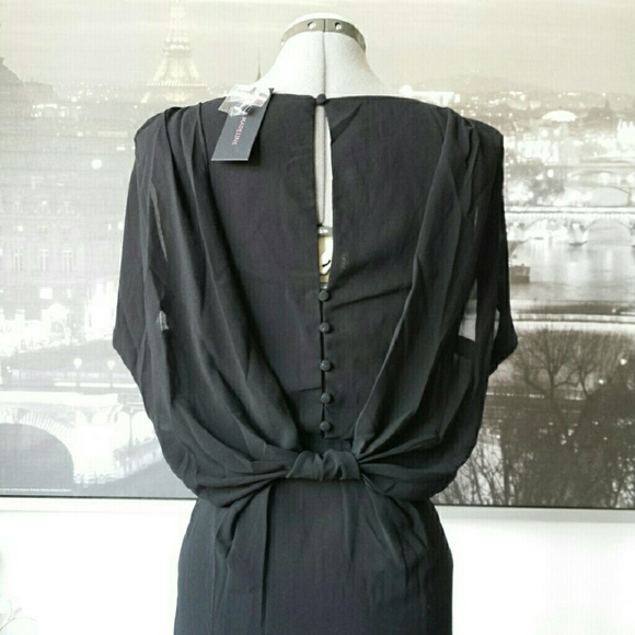 Geoprint Floral Draped Open Back Designer … - Picture 3 of 3